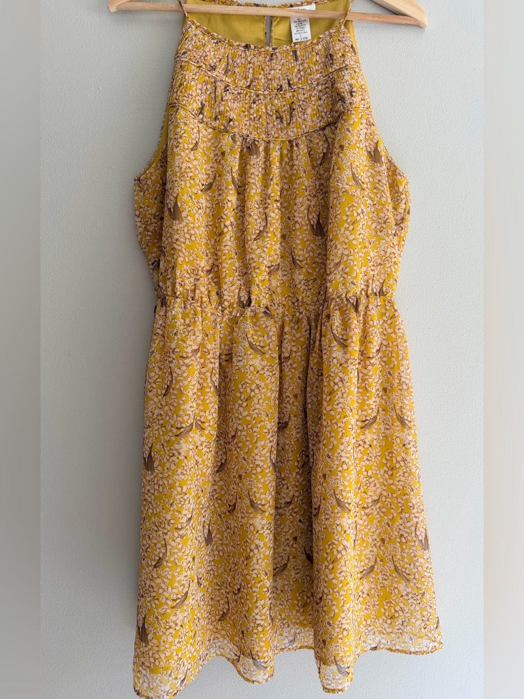 Esley Yellow Floral Sleeveless Sundress Nwt